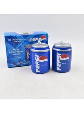 Pepsi Salt and Pepper Shakers Soda Can Novelty PSC International Promotional NIB